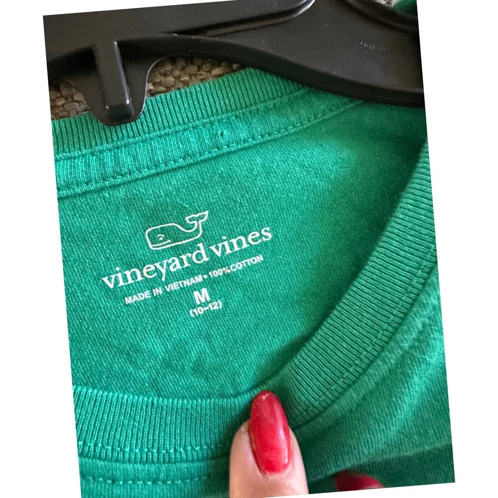 Vineyard Vines Kids Green St Patricks Day Long Sleeve Pocket TShirt Size M 10-12